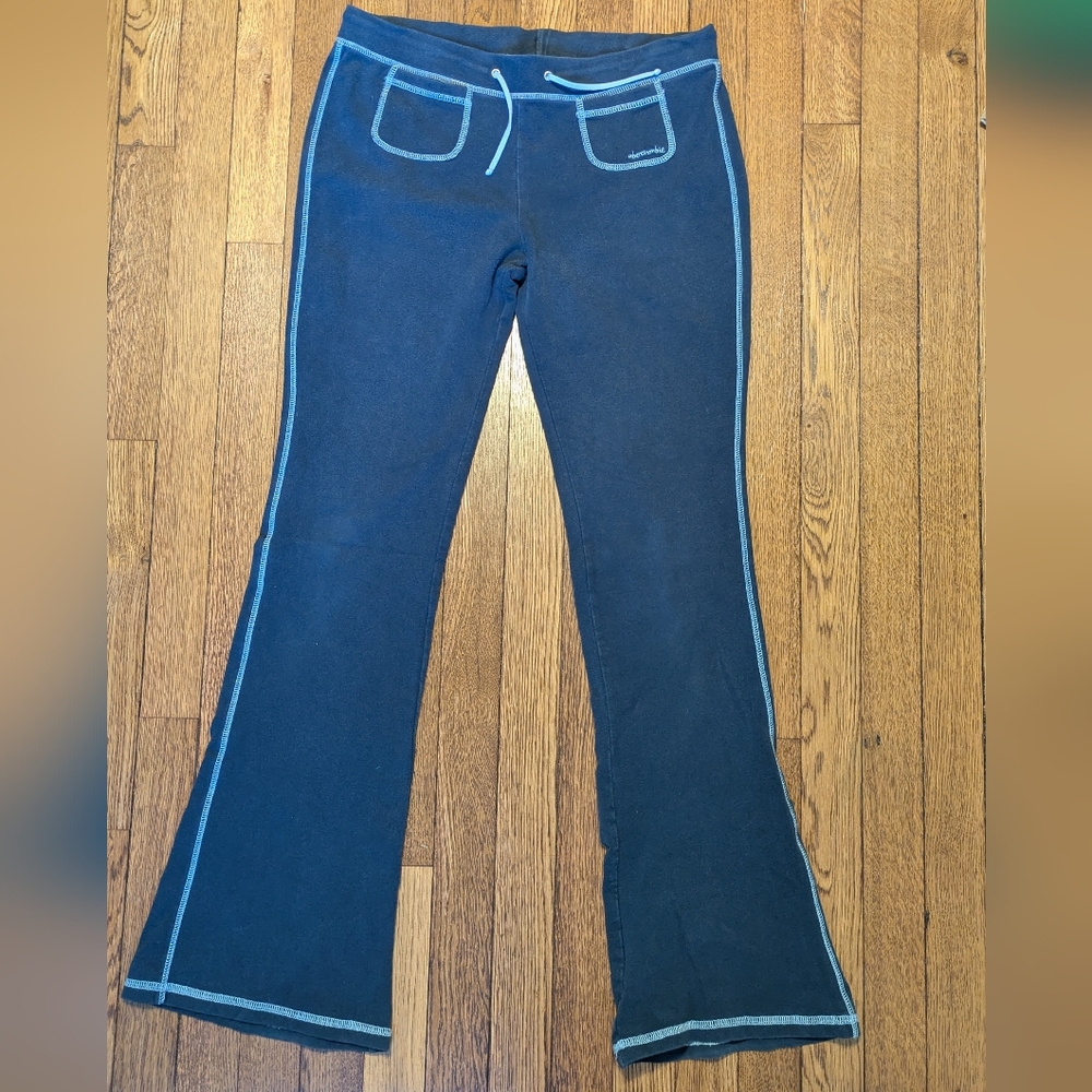 Abercrombie Vintage Y2k Yoga Pants Sweatpants Sz XL Blue Butterfly Tramp Stamp